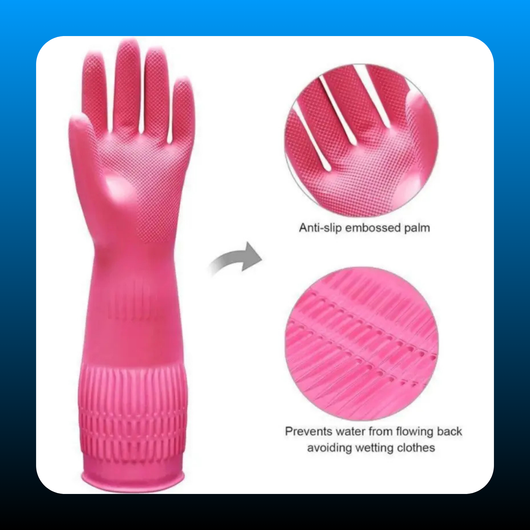 Rubber Long Cleaning Gloves (3 pack)