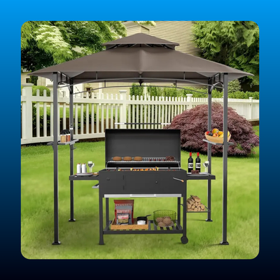 Double Tiered BBQ Grill Gazebo Canopy