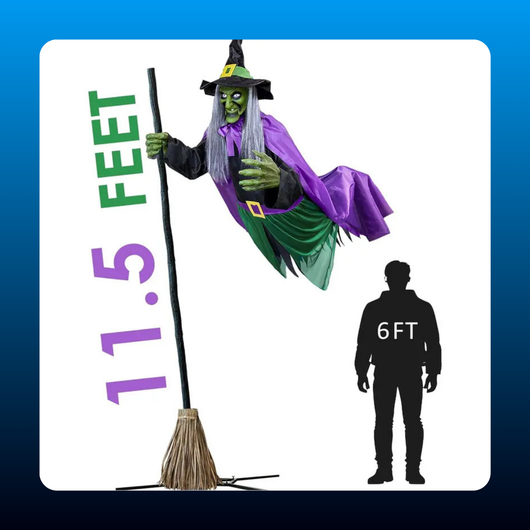 Animated Hovering Witch on Broom