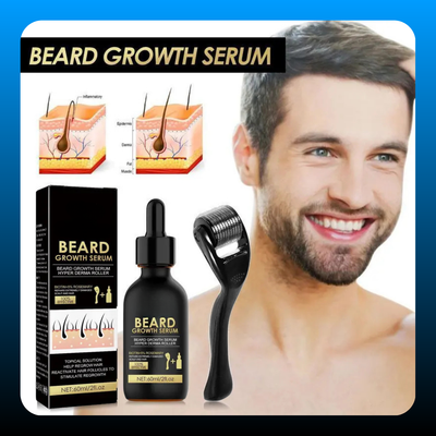 Beard Growth Serum & Beard Massage Derma Roller