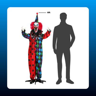 Animated Harlequin Evil Clown Prop