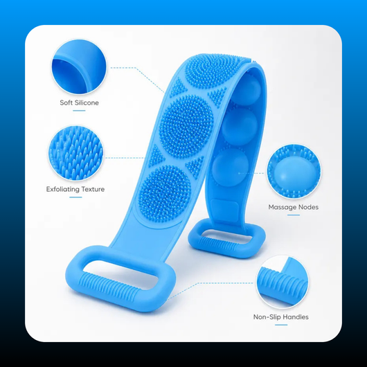 Double-Sided Exfoliating Back Scrubber with Mesh Sponge