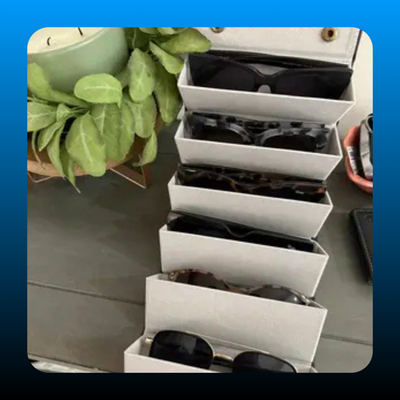 6 Grid Portable Sunglasses Organizer