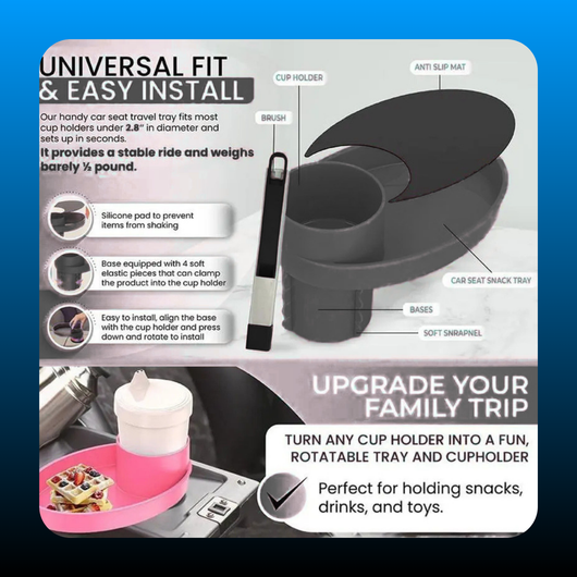 Car Seat Snack Tray and Organizer