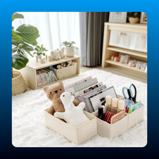 10-Pack Plastic Foldable Square Drawer Organizer Bins Set