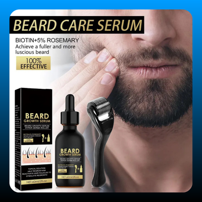 Beard Growth Serum & Beard Massage Derma Roller