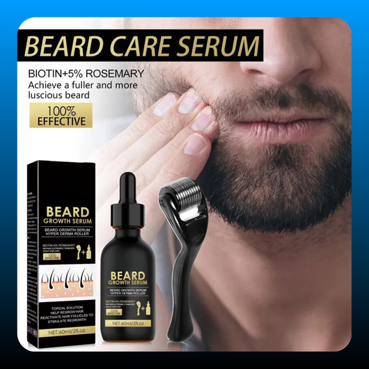 Beard Growth Serum & Beard Massage Derma Roller