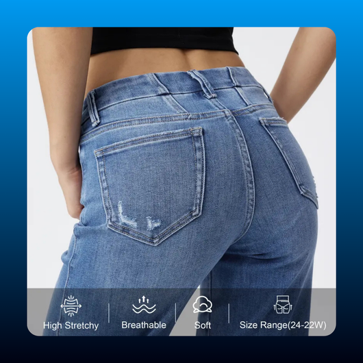High Stretch Wide Leg Jeans