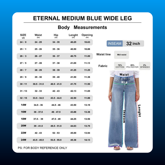 High Stretch Wide Leg Jeans