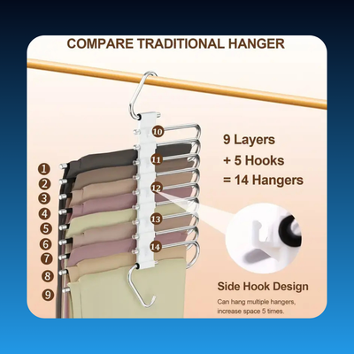 9-Layer Stainless Steel Pant Rack Hanger
