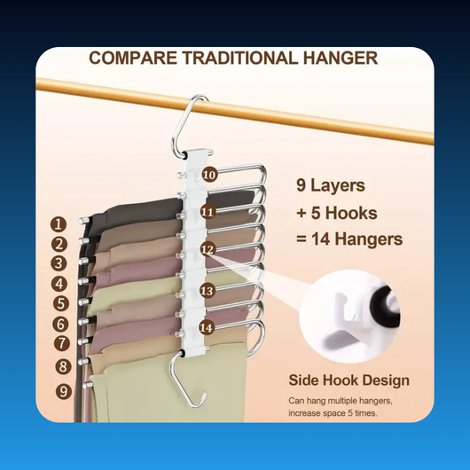 9-Layer Stainless Steel Pant Rack Hanger