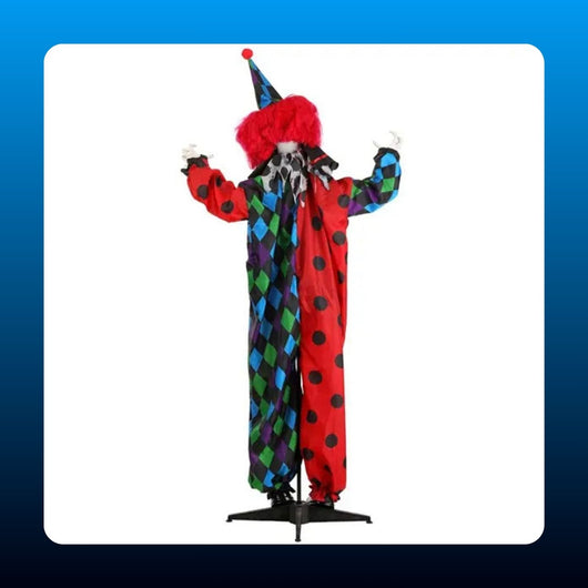 Animated Harlequin Evil Clown Prop