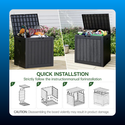 Rattan Look Outdoor Storage Deck Box