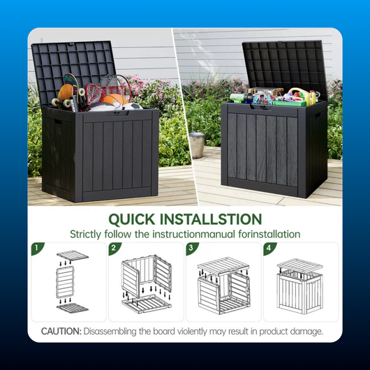 Rattan Look Outdoor Storage Deck Box