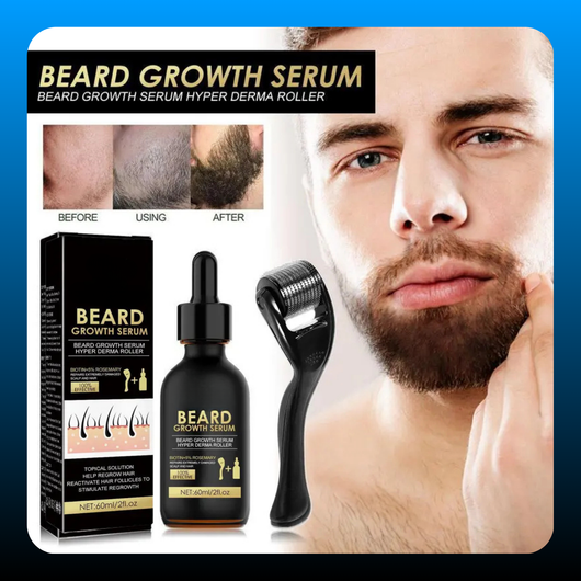 Beard Growth Serum & Beard Massage Derma Roller