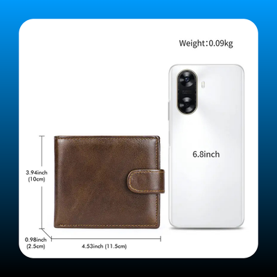 Anti Theft Men's Wallet Top-Grain Leather