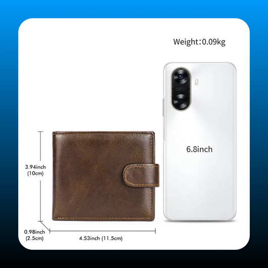 Anti Theft Men's Wallet Top-Grain Leather