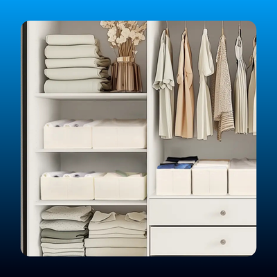 10-Pack Plastic Foldable Square Drawer Organizer Bins Set