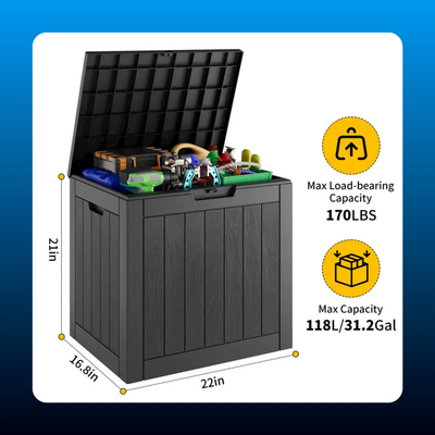Rattan Look Outdoor Storage Deck Box