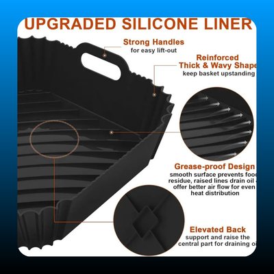 Silicone Air Fryer Square Liners (2 Pack)