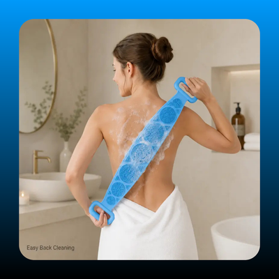Double-Sided Exfoliating Back Scrubber with Mesh Sponge