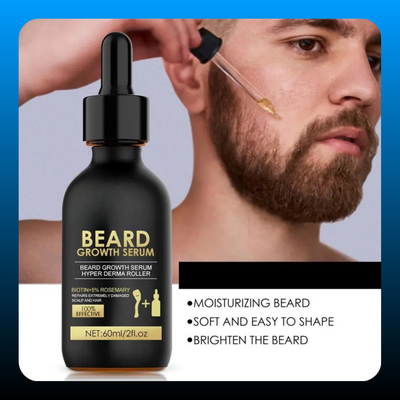 Beard Growth Serum & Beard Massage Derma Roller
