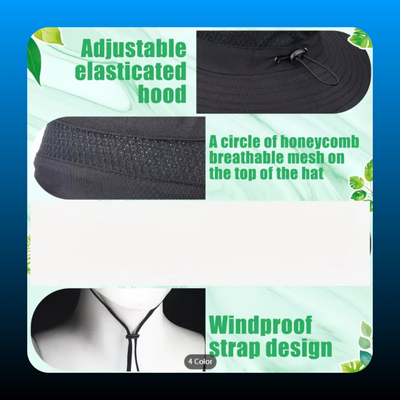 USB & Solar Powered Summer Sun Hat with Dual Fans
