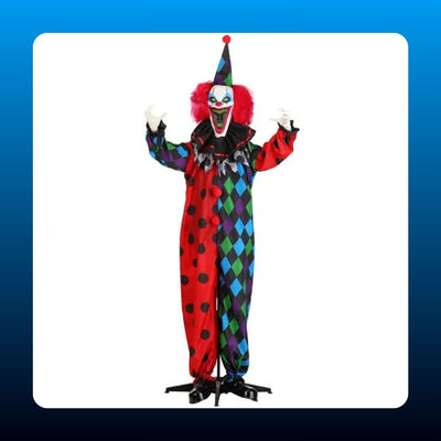 Animated Harlequin Evil Clown Prop