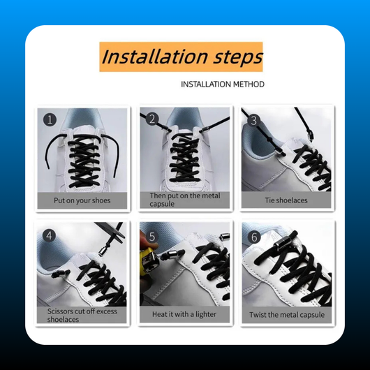 No-Tie Elastic Footwear Shoelaces (6 Pack)