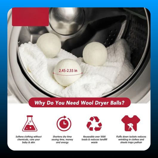 Reusable Wool Dryer Balls Natural Fabric Softener