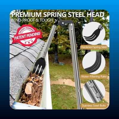 Dual-Axis Spring Steel Gutter Cleaner