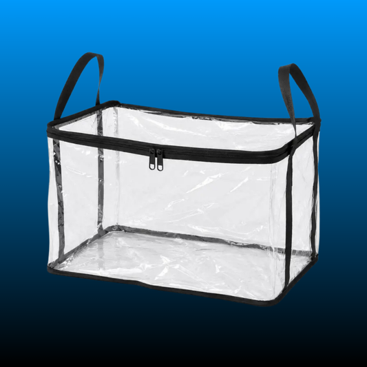Large Transparent Plastic Storage Box with Zipper Flip Lid