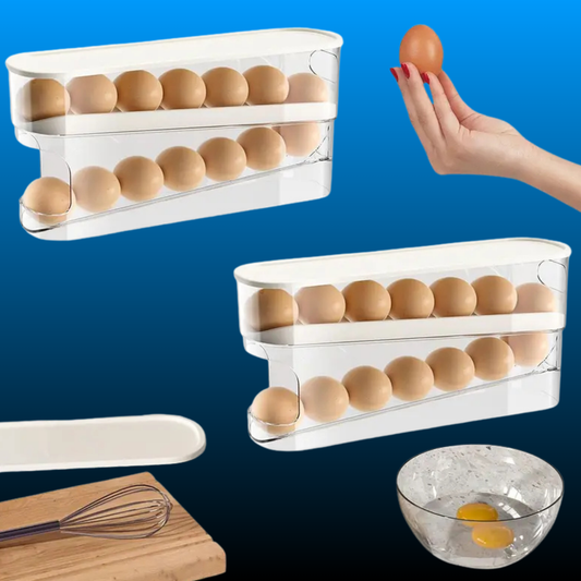 Auto Rolling Fridge Egg Organizer (2 Pack)