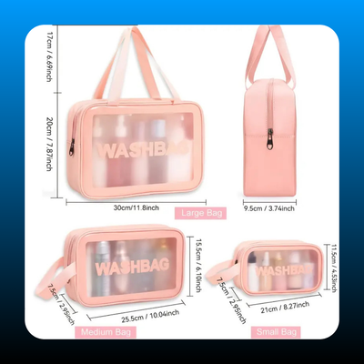 Travel Toiletry Bags (3 Pack)