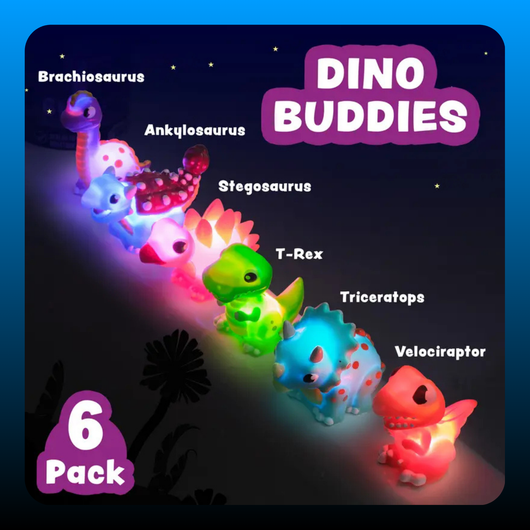Dinosaur Light Up Bath Toys (6 Pack)