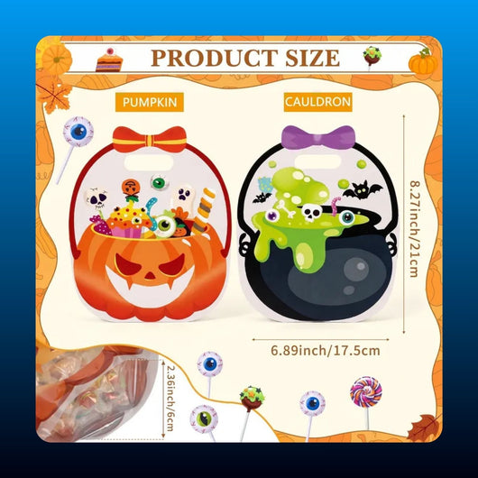 Halloween Candy Treat Bags with Handles (12 Pack)