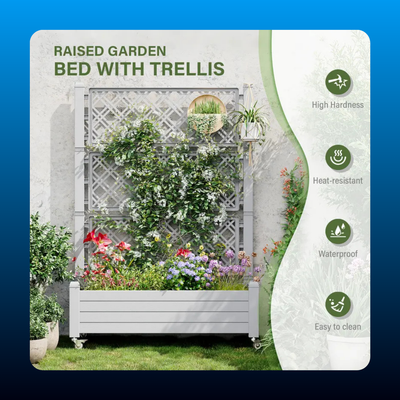 Raised Planter Box with Trellis