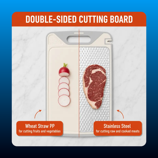 Double-Sided Cutting Board with Knife Sharpener