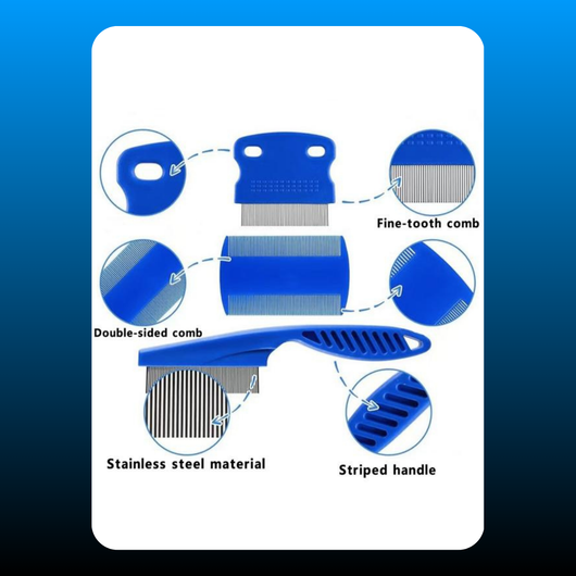 4pcs Blue Scalp Lice Comb Set