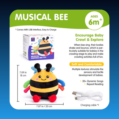 Interactive Crawling Musical Bee Toy for Toddlers