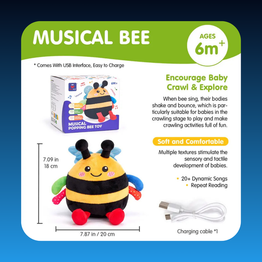 Interactive Crawling Musical Bee Toy for Toddlers