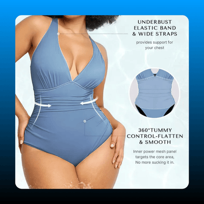 Front Ruched Tummy Control Swimsuit