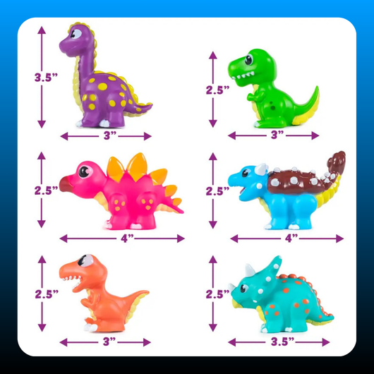 Dinosaur Light Up Bath Toys (6 Pack)