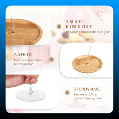 Glass with Charcuterie Board and Straw Combo (2 Pcs)
