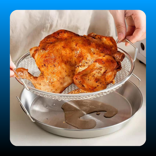Stainless Steel Heavy-Duty Frying & Oil-Draining Rack with Tray