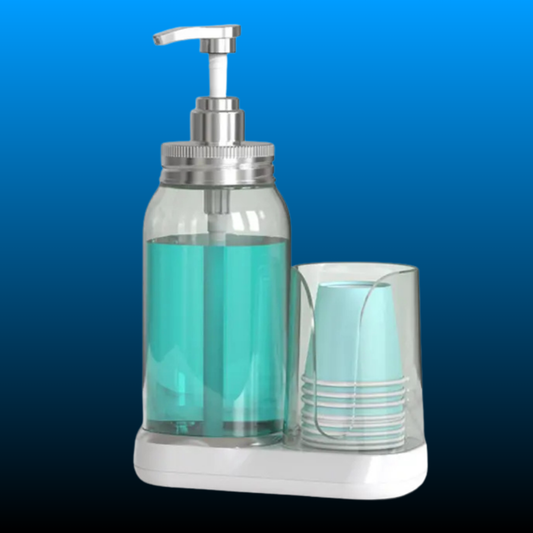 Mouthwash Dispenser with Cups Holders