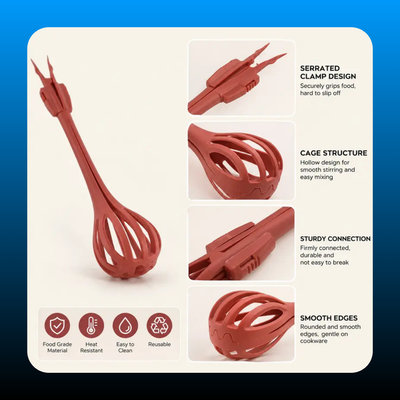 Multi-function Kitchen Whisk Tongs