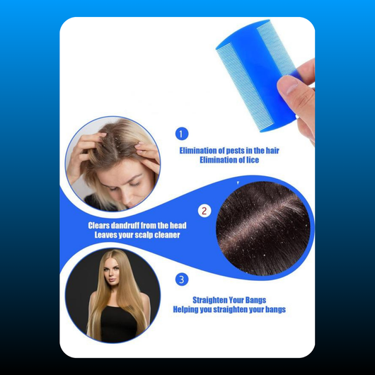 4pcs Blue Scalp Lice Comb Set