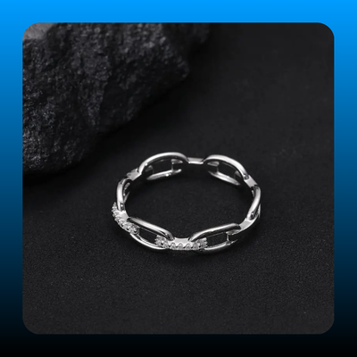 Moissanite Unisex Chained Ring