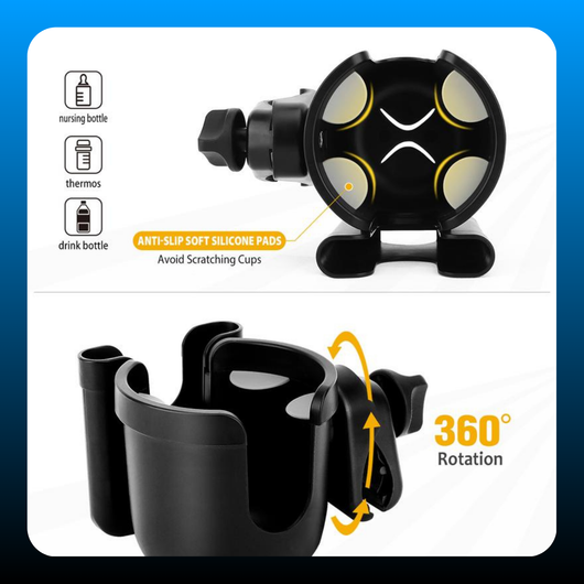 Universal Stroller Cup Holder with Mobile Phone Case